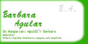 barbara agular business card